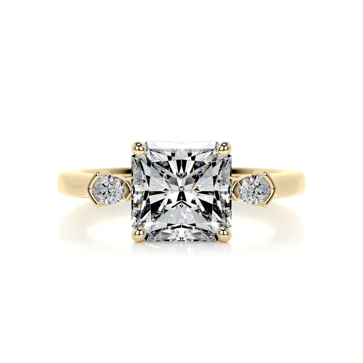 Termon Moissanite & Diamonds Ring Moissanite 18K Gold 1 Carat Pear#material_18k-gold