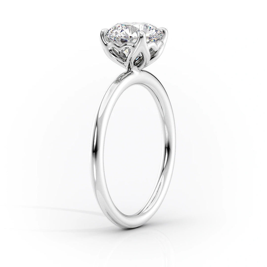 The Abby Set With Cushion Solitaire Lab Diamond 1.5 Carat 14K White#material_14k-white