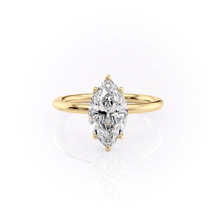 The Abby Set With Marquise Solitaire Lab Diamond 1 Carat 14K Gold#material_14k-gold