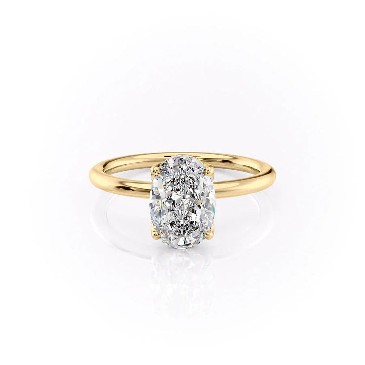 The Abby Set With Oval Solitaire Moissanite#material_14k-gold