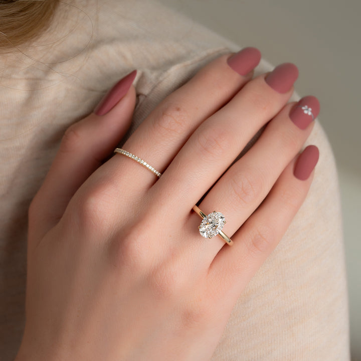 The Abby Oval Lab Diamond Moissanite Engagement Ring *Shown with 2 ct #material_gold
