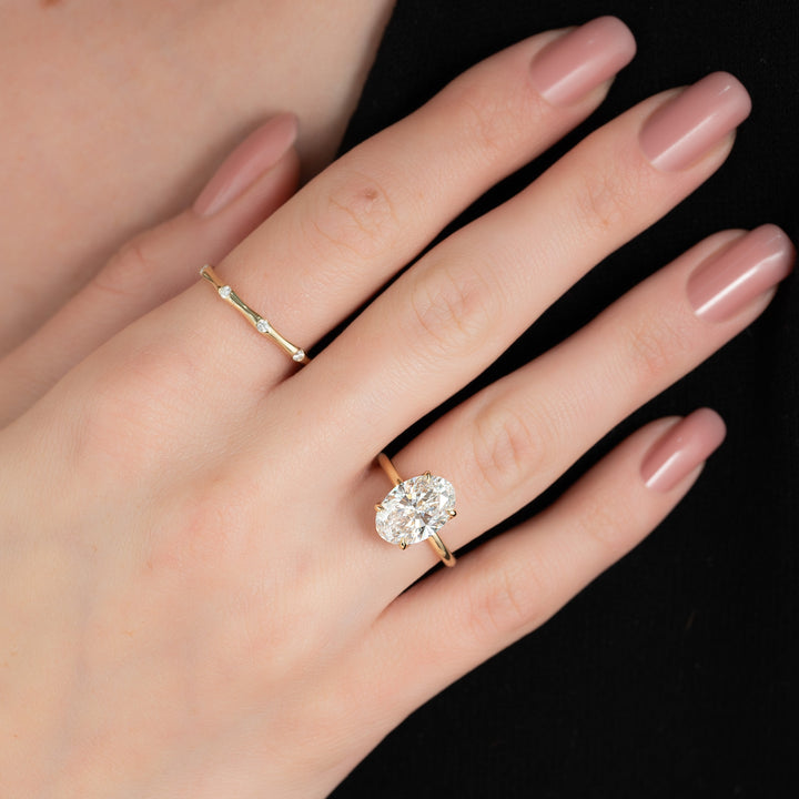 The Abby Oval Lab Diamond Moissanite Engagement Ring *Shown with 3.5 ct #material_gold