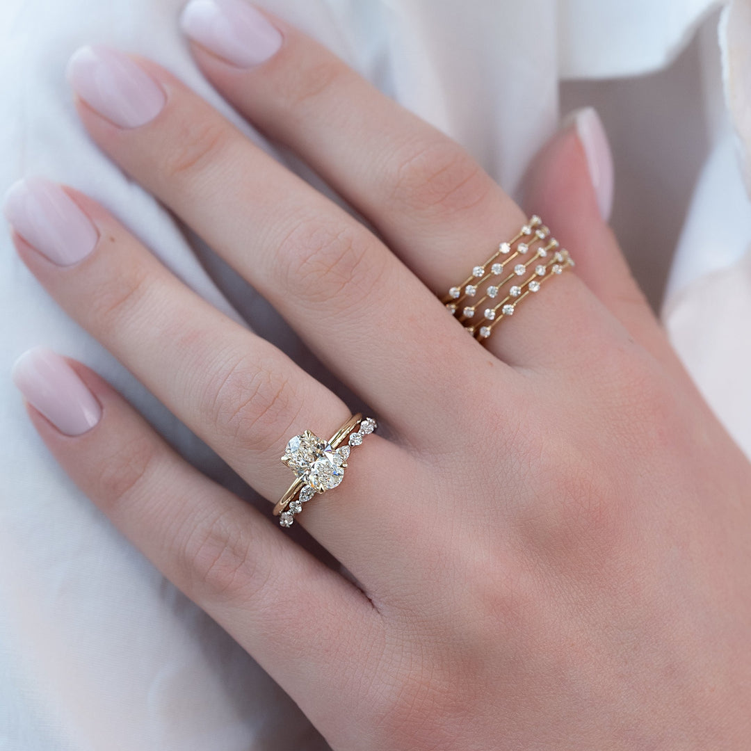The Abby Oval Lab Diamond Moissanite Engagement Ring