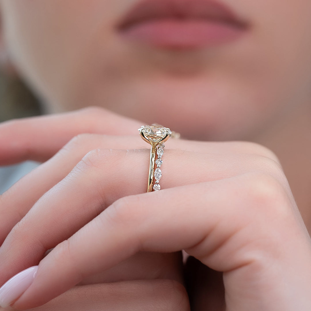 The Abby Oval Lab Diamond Moissanite Engagement Ring