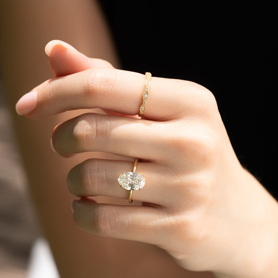 The Abby Oval Lab Diamond Moissanite Engagement Ring
