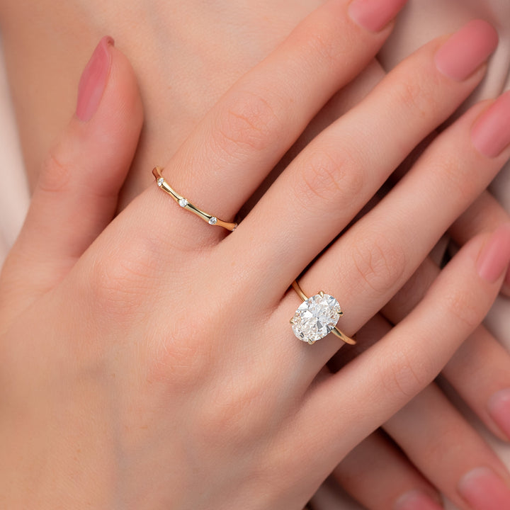 The Abby Oval Lab Diamond Moissanite Engagement Ring *Shown with 3 ct #material_gold