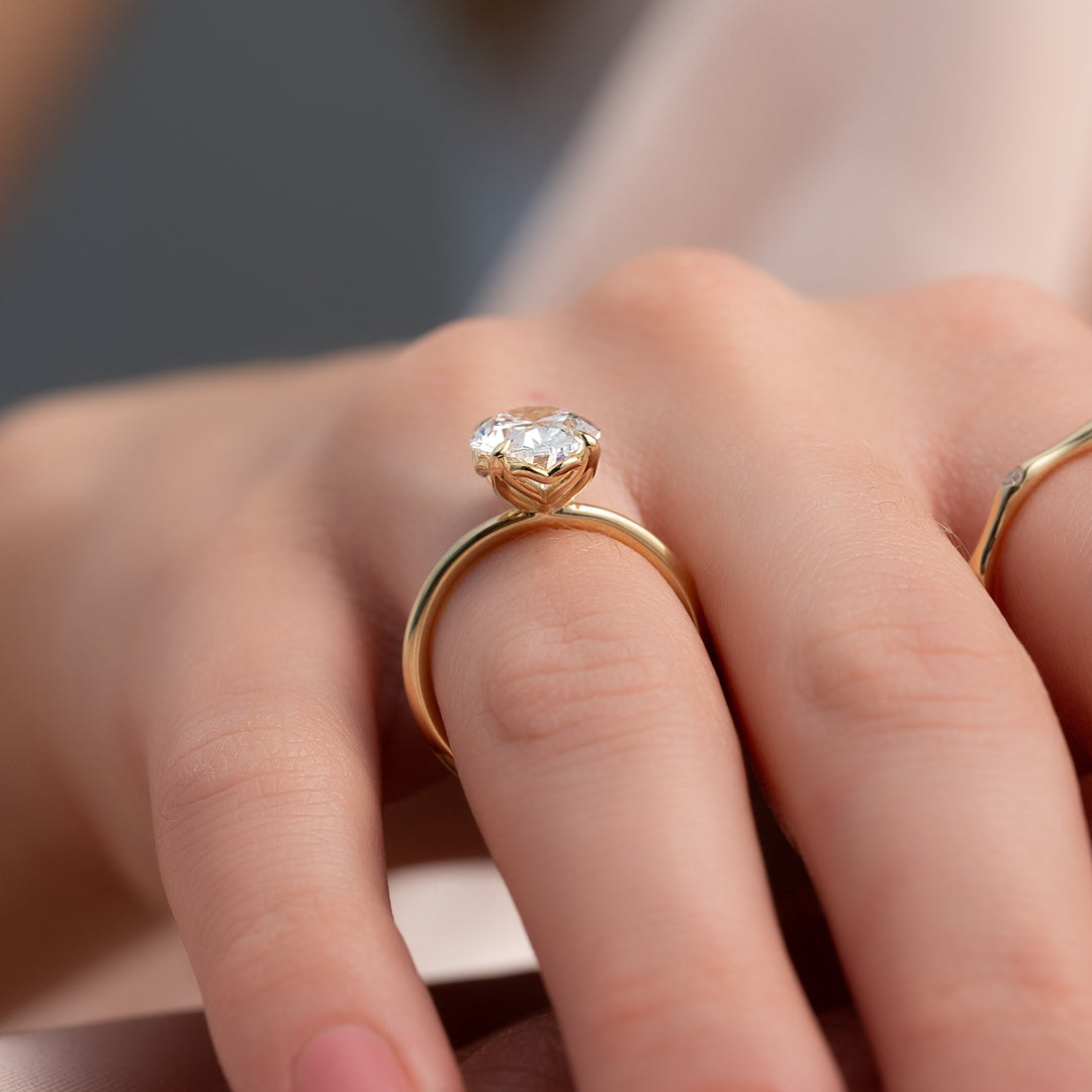 The Abby Oval Lab Diamond Moissanite Engagement Ring