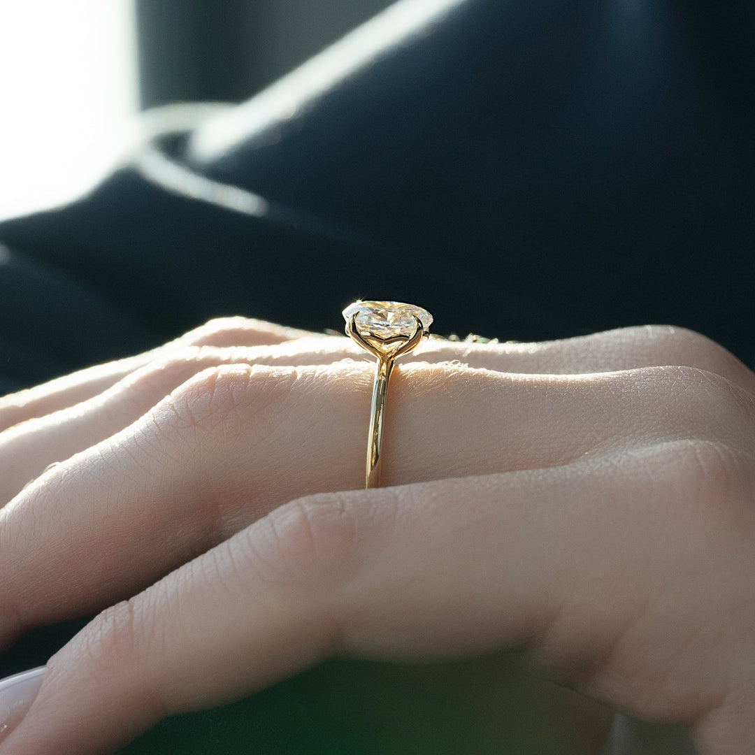 The Abby Oval Lab Diamond Moissanite Engagement Ring