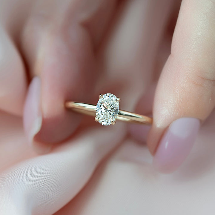 The Abby Oval Lab Diamond Moissanite Engagement Ring *Shown with 1 ct #material_gold