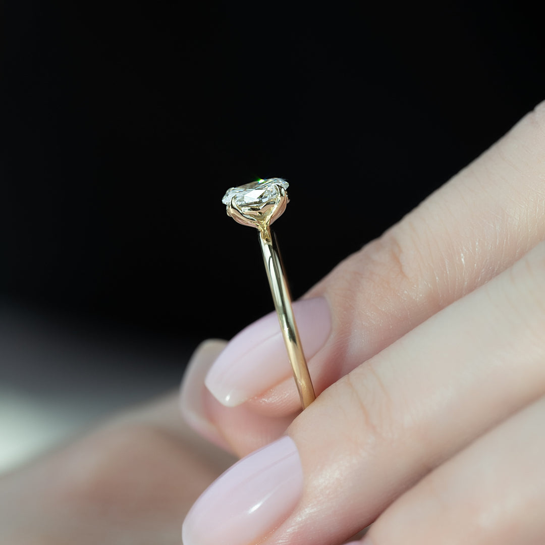 The Abby Oval Lab Diamond Moissanite Engagement Ring