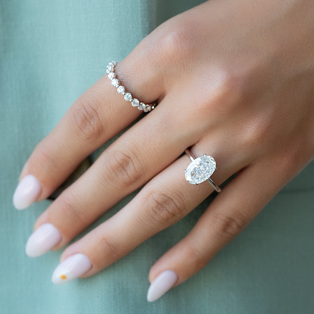 The Abby Oval Lab Diamond Moissanite Engagement Ring