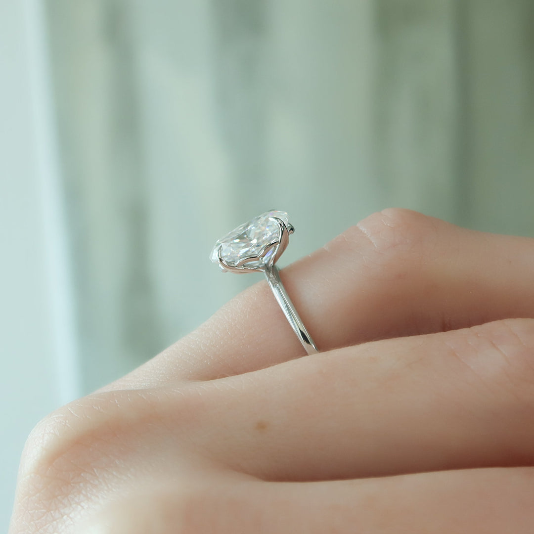 The Abby Oval Lab Diamond Moissanite Engagement Ring