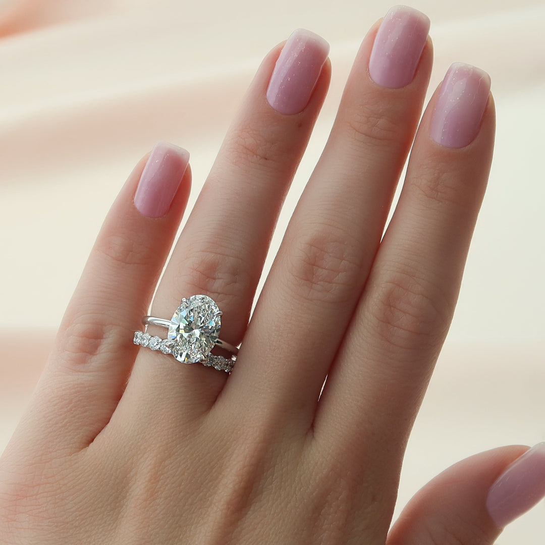 The Abby Oval Lab Diamond Moissanite Engagement Ring