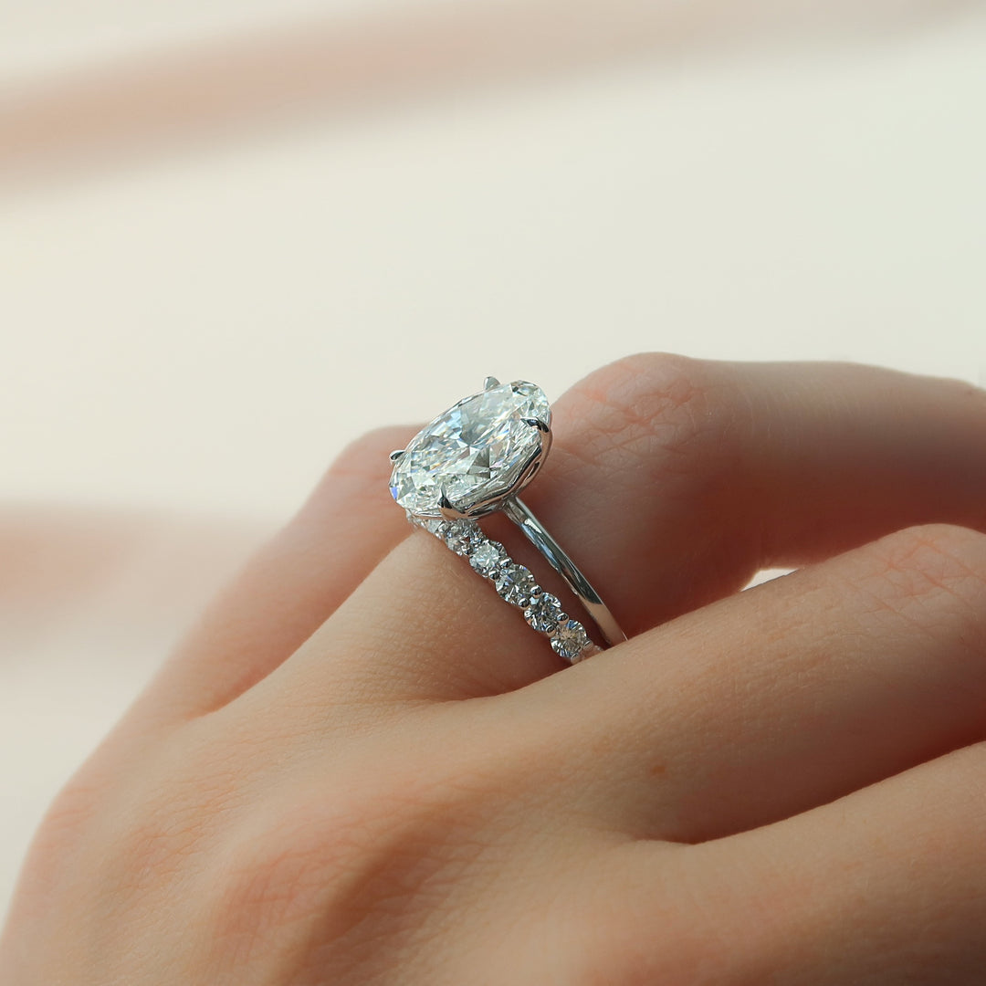 The Abby Oval Lab Diamond Moissanite Engagement Ring