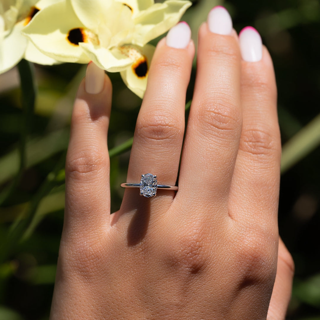 The Abby Oval Lab Diamond Moissanite Engagement Ring