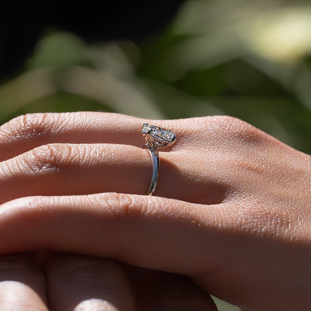 The Abby Oval Lab Diamond Moissanite Engagement Ring
