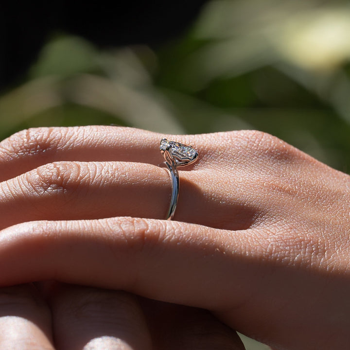 The Abby Oval Lab Diamond Moissanite Engagement Ring *Shown with 1 ct #material_white