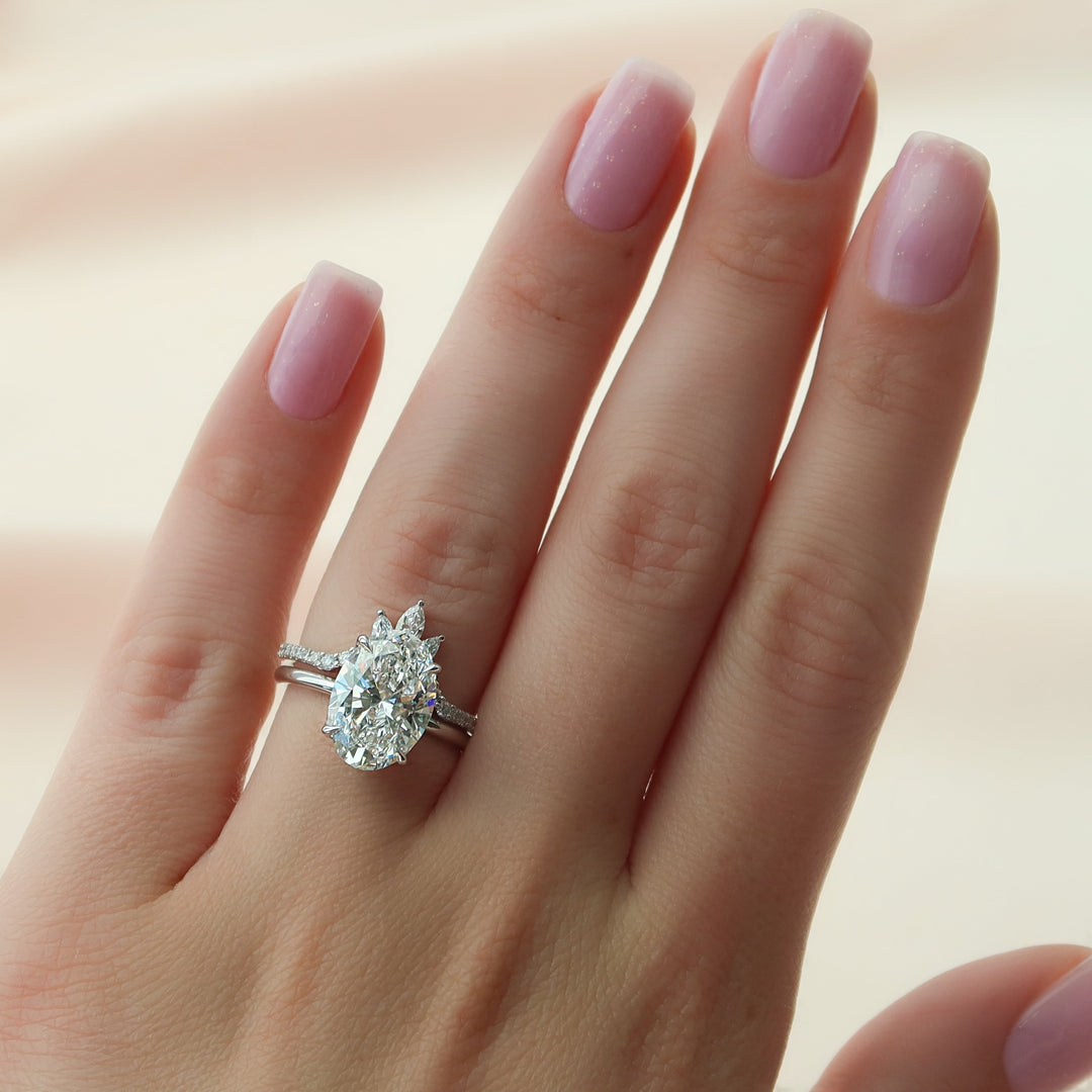 The Abby Oval Lab Diamond Moissanite Engagement Ring