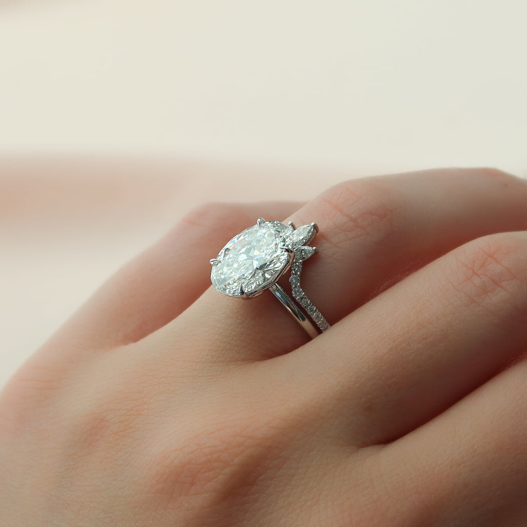 The Abby Oval Lab Diamond Moissanite Engagement Ring