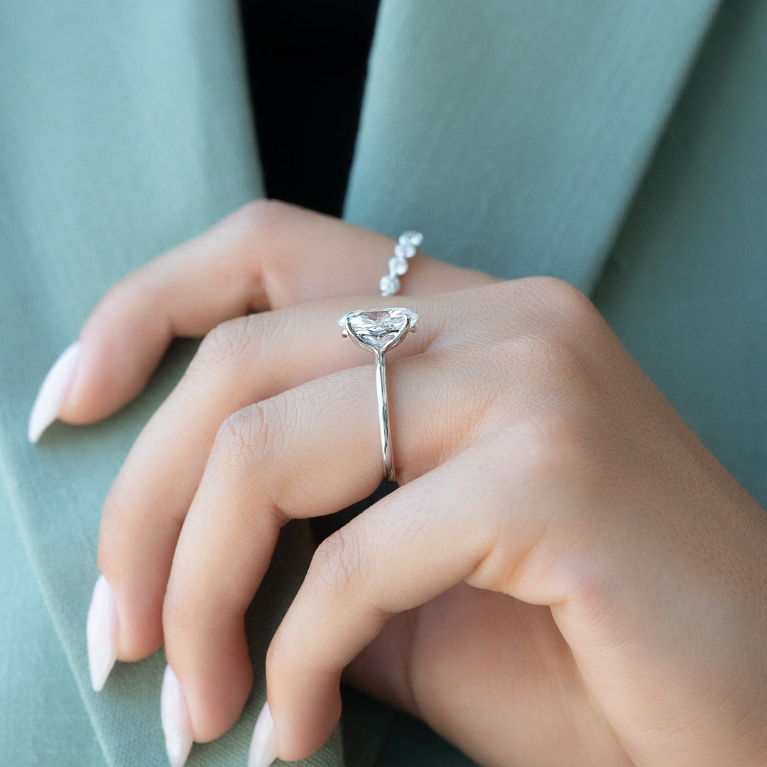The Abby Oval Lab Diamond Moissanite Engagement Ring