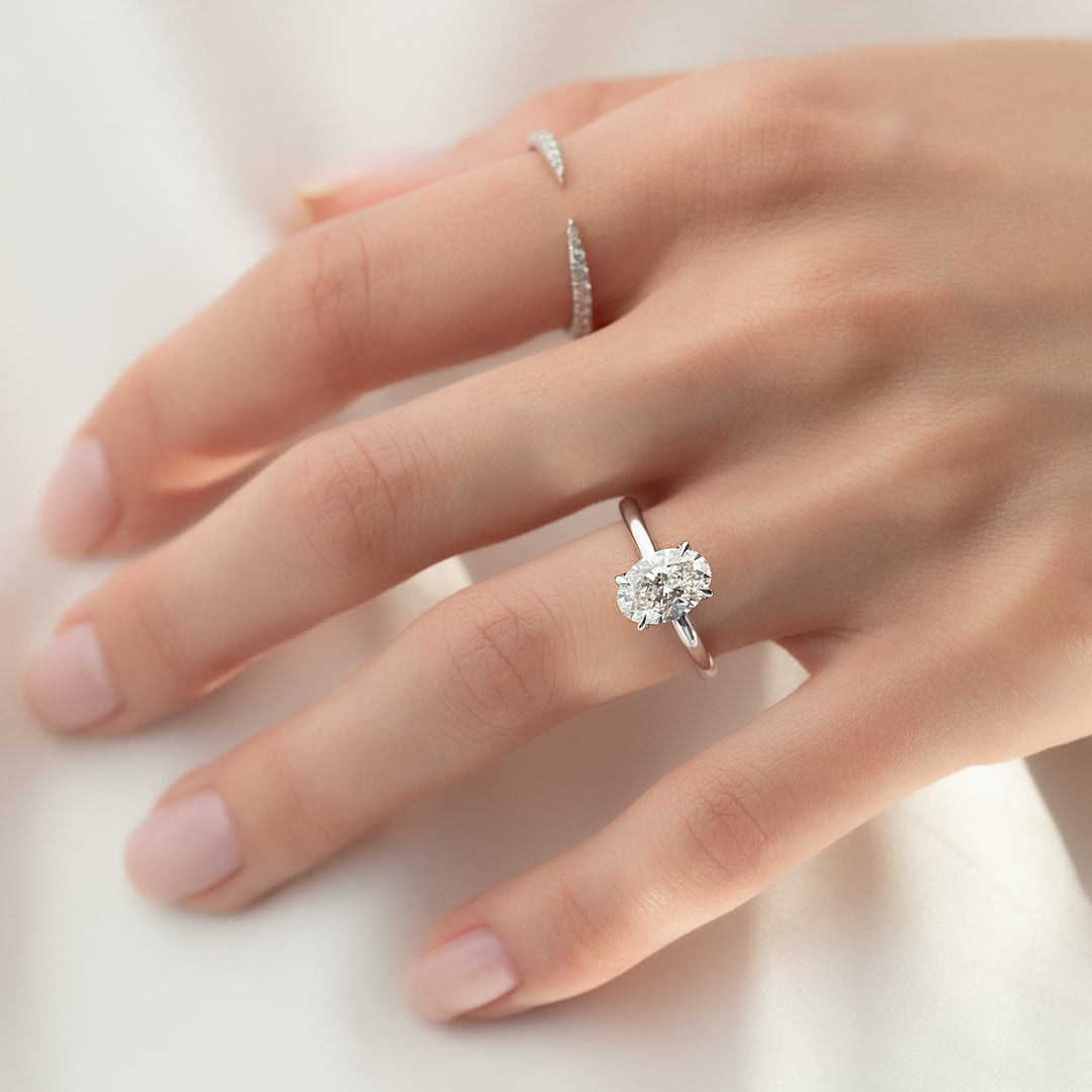 The Abby Oval Lab Diamond Moissanite Engagement Ring