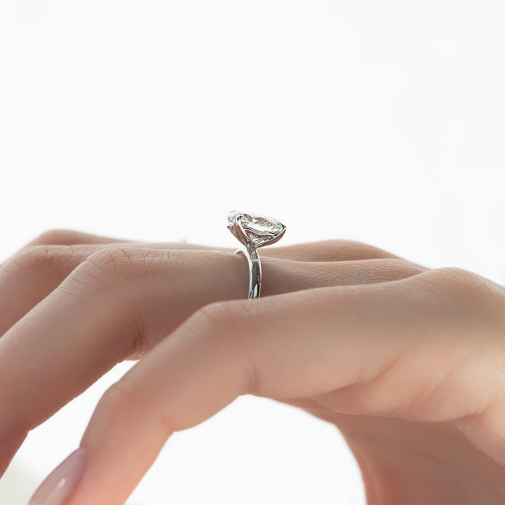 The Abby Oval Lab Diamond Moissanite Engagement Ring *Shown with 1.5 ct #material_white