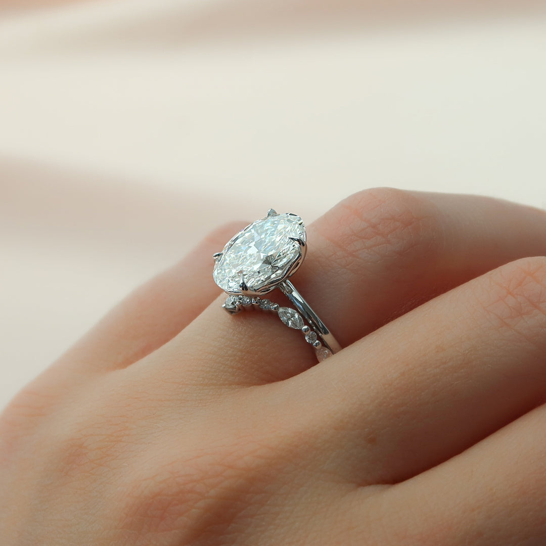 The Abby Oval Lab Diamond Moissanite Engagement Ring