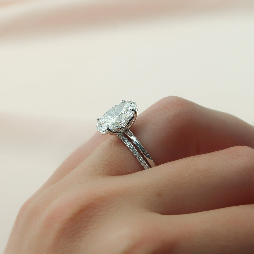 The Abby Oval Lab Diamond Moissanite Engagement Ring