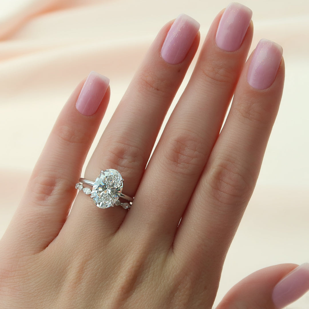 The Abby Oval Lab Diamond Moissanite Engagement Ring