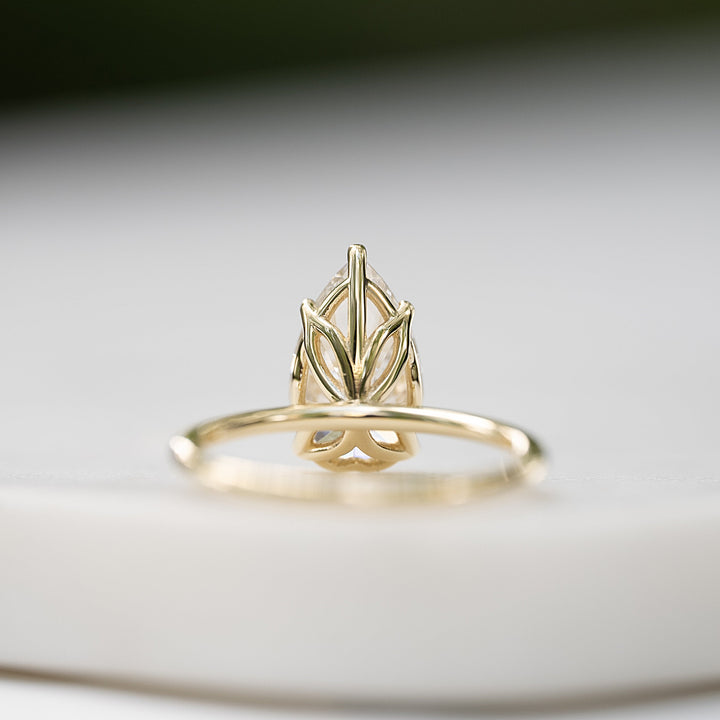 The Abby Pear Lab Diamond Moissanite Engagement Ring *Shown with 3.5 ct #material_gold