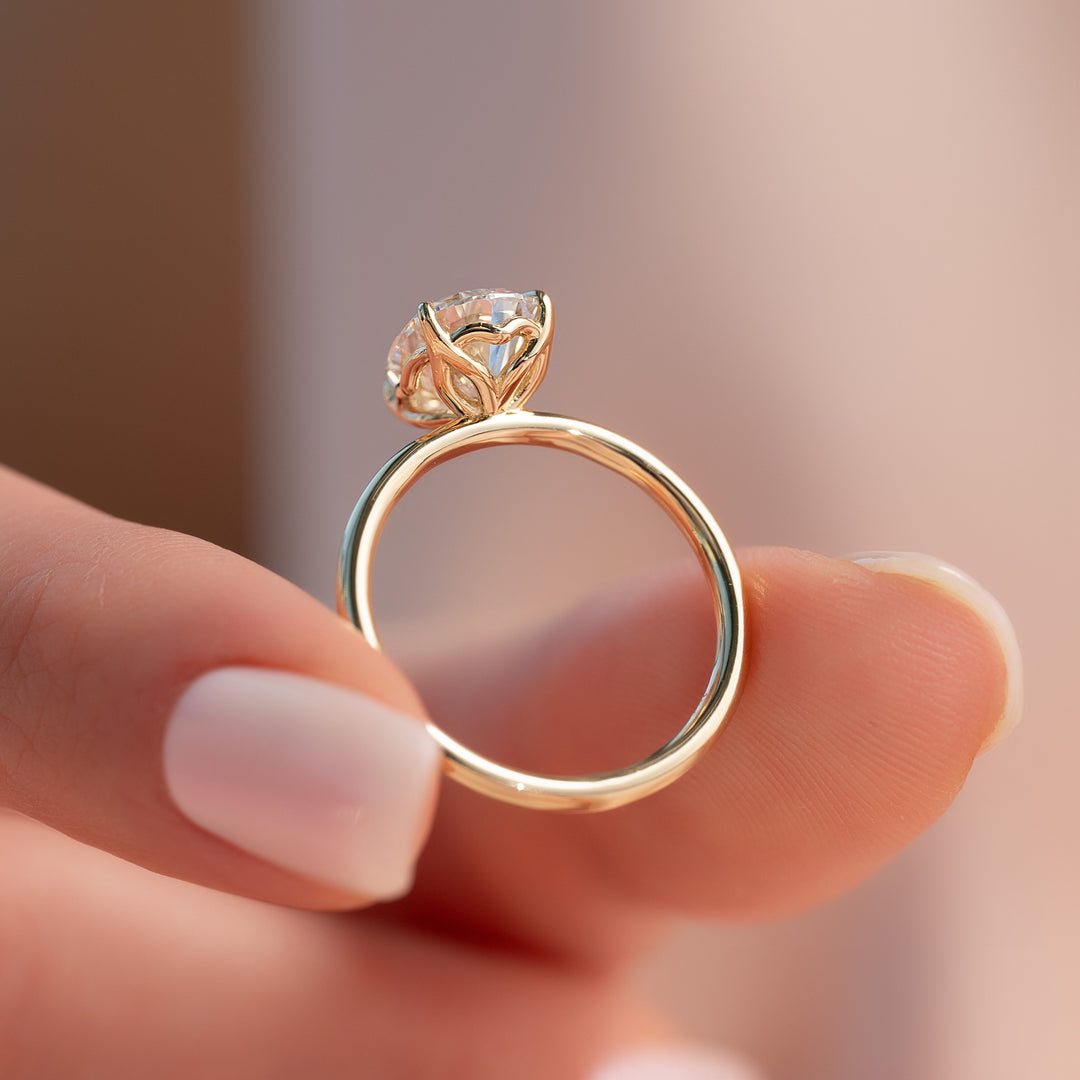 The Abby Pear Lab Diamond Moissanite Engagement Ring