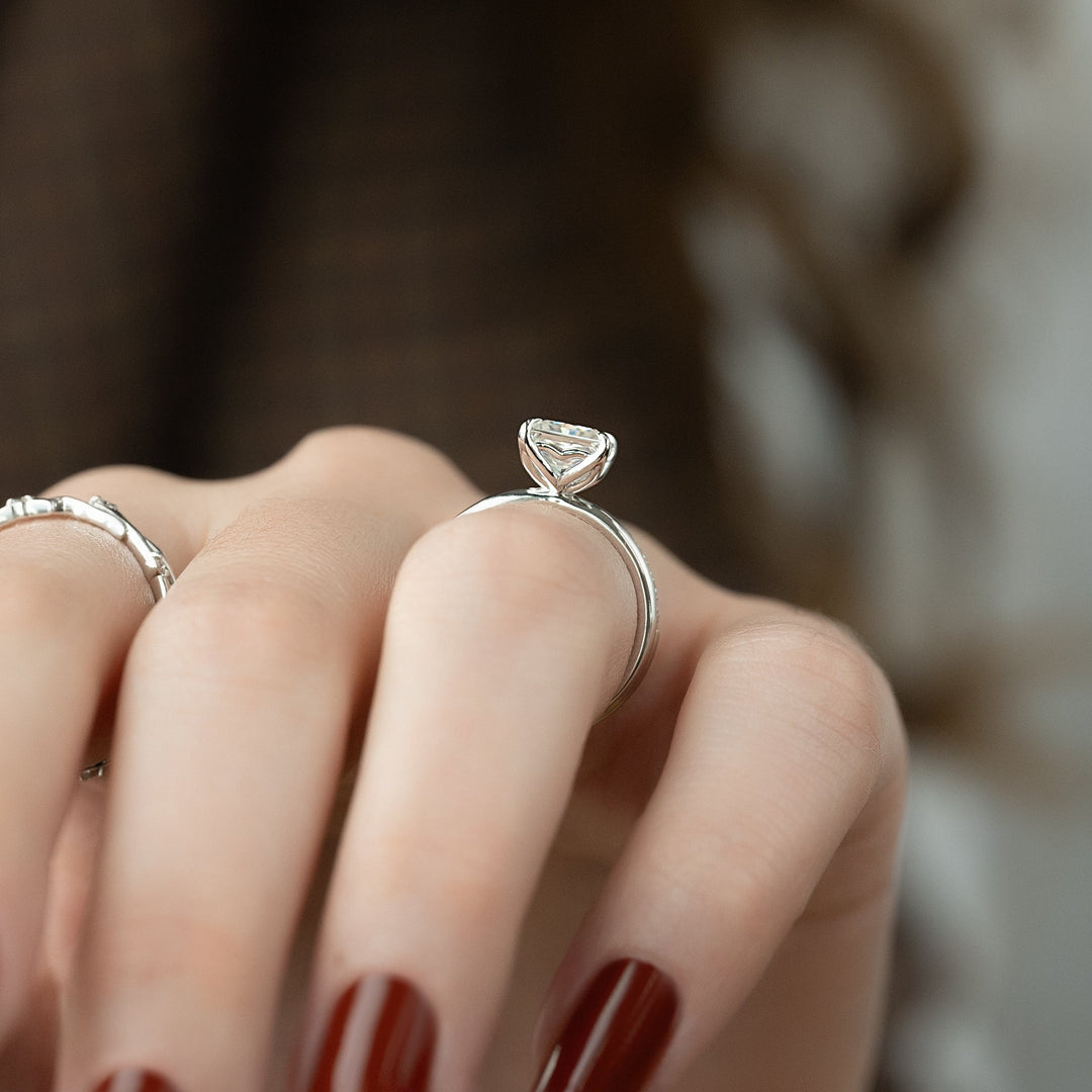 The Abby Set With Princess Solitaire Moissanite#material_14k-white