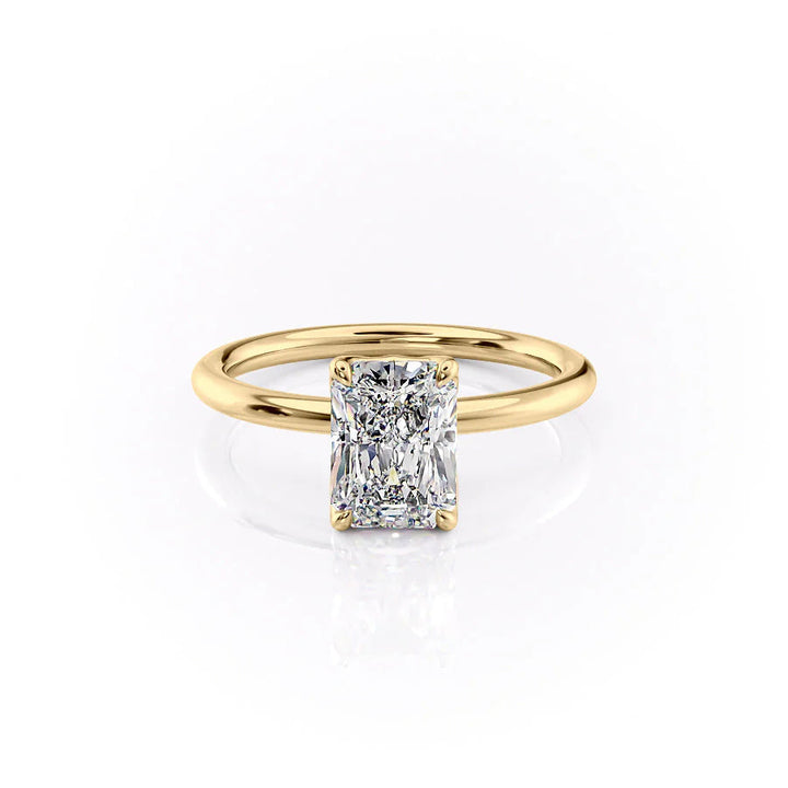 The Abby Set With Radiant Solitaire Lab Diamond 1 Carat 14K Gold#material_14k-gold