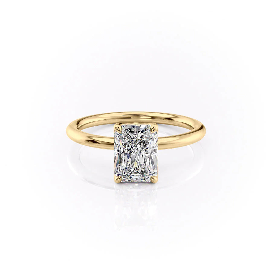 The Abby Set With Radiant Solitaire Moissanite#material_14k-gold