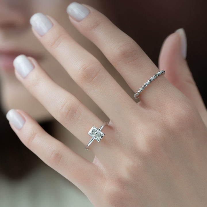 The Abby Set With Radiant Solitaire Moissanite#material_14k-white