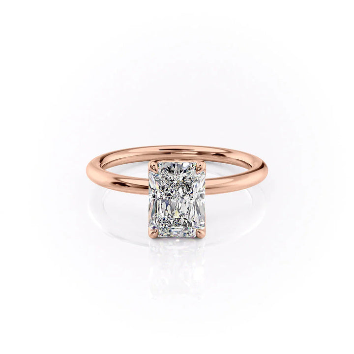 The Abby Set With Radiant Solitaire Moissanite#material_18k-rose