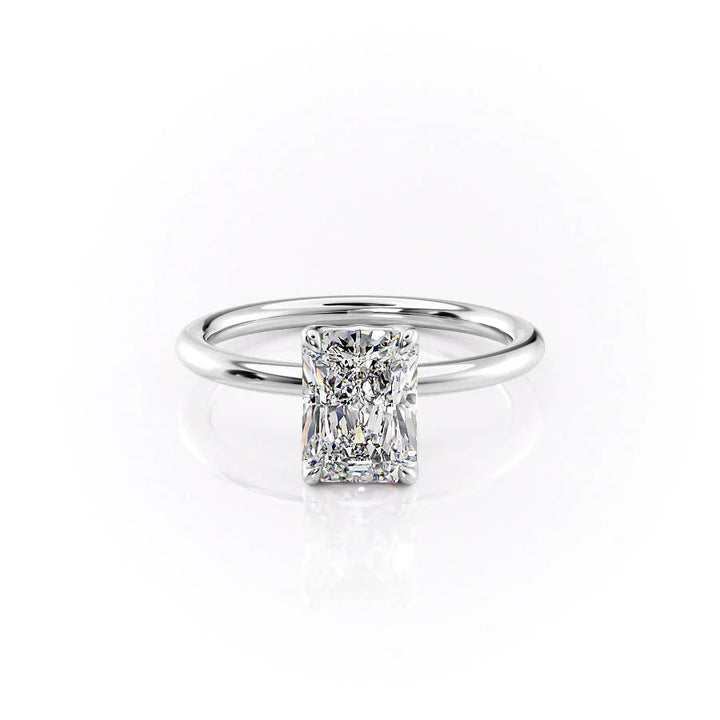 The Abby Set With Radiant Solitaire Lab Diamond 1 Carat 18K White#material_18k-white