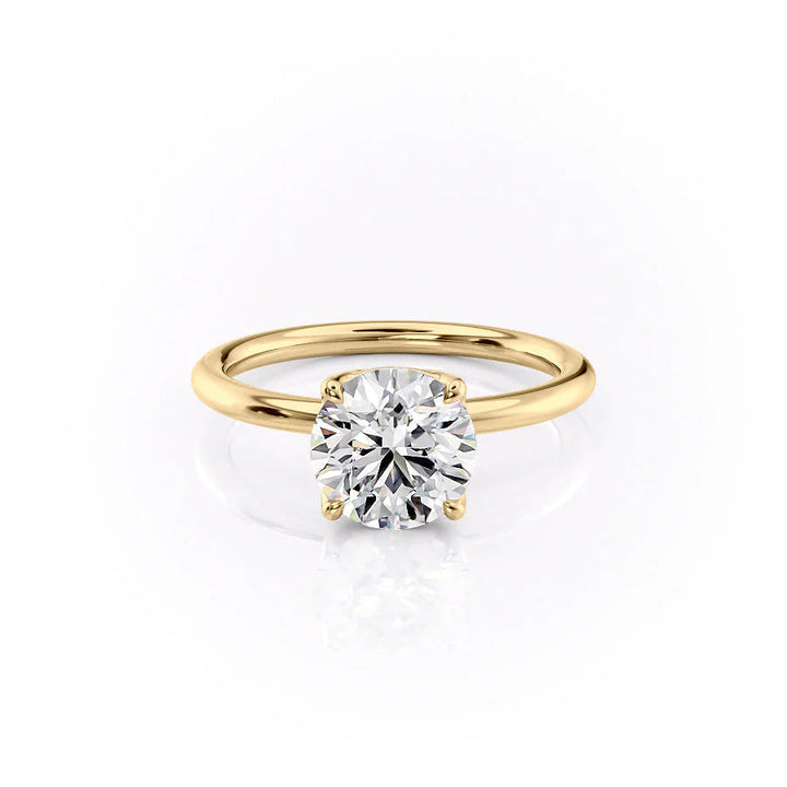 The Abby Set With Round Solitaire Lab Diamond 1 Carat 14K Gold#material_14k-gold