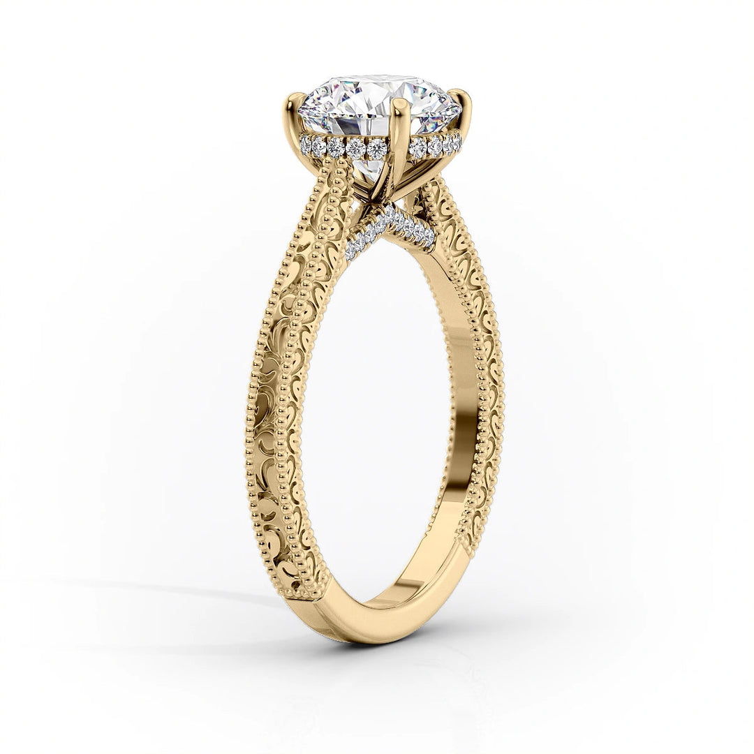 The Alexandra Set With Cushion Vintage Lab Diamond 1.5 Carat 18K Gold#material_18k-gold