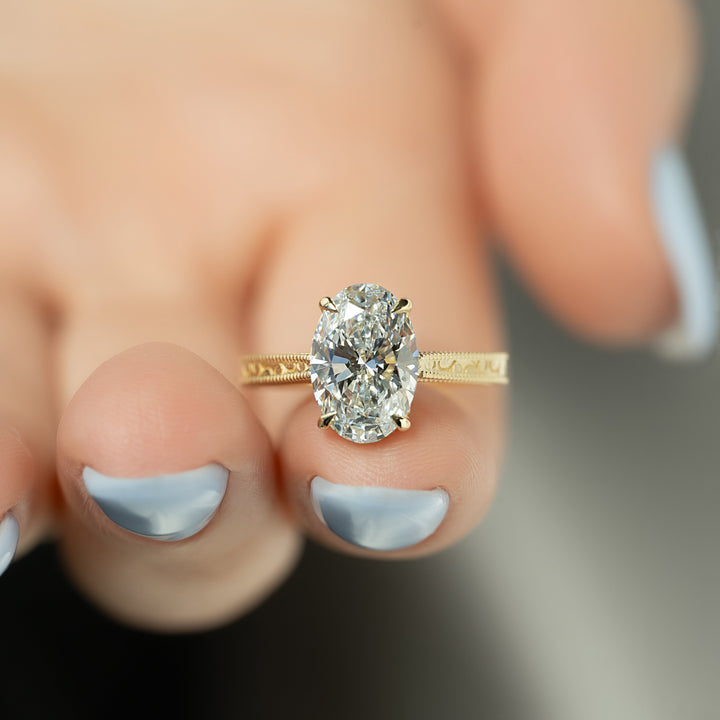 The Alexandra Oval Lab Diamond Moissanite Engagement Ring *Shown with 2.5 ct #material_gold