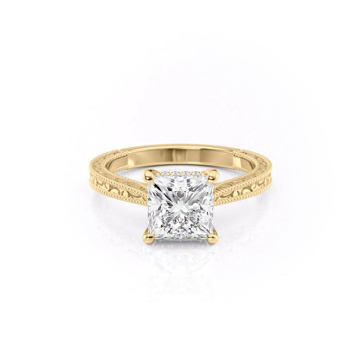 The Alexandra Set With Princess Vintage Lab Diamond 1 Carat 14K Gold#material_14k-gold