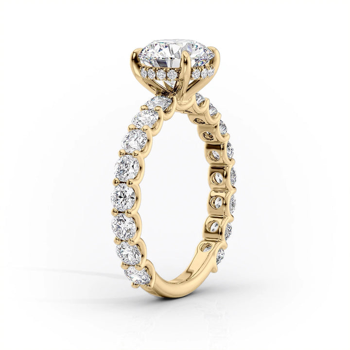 The Amora Set With Cushion Side Stone Lab Diamond 1.5 Carat 14K Gold#material_14k-gold