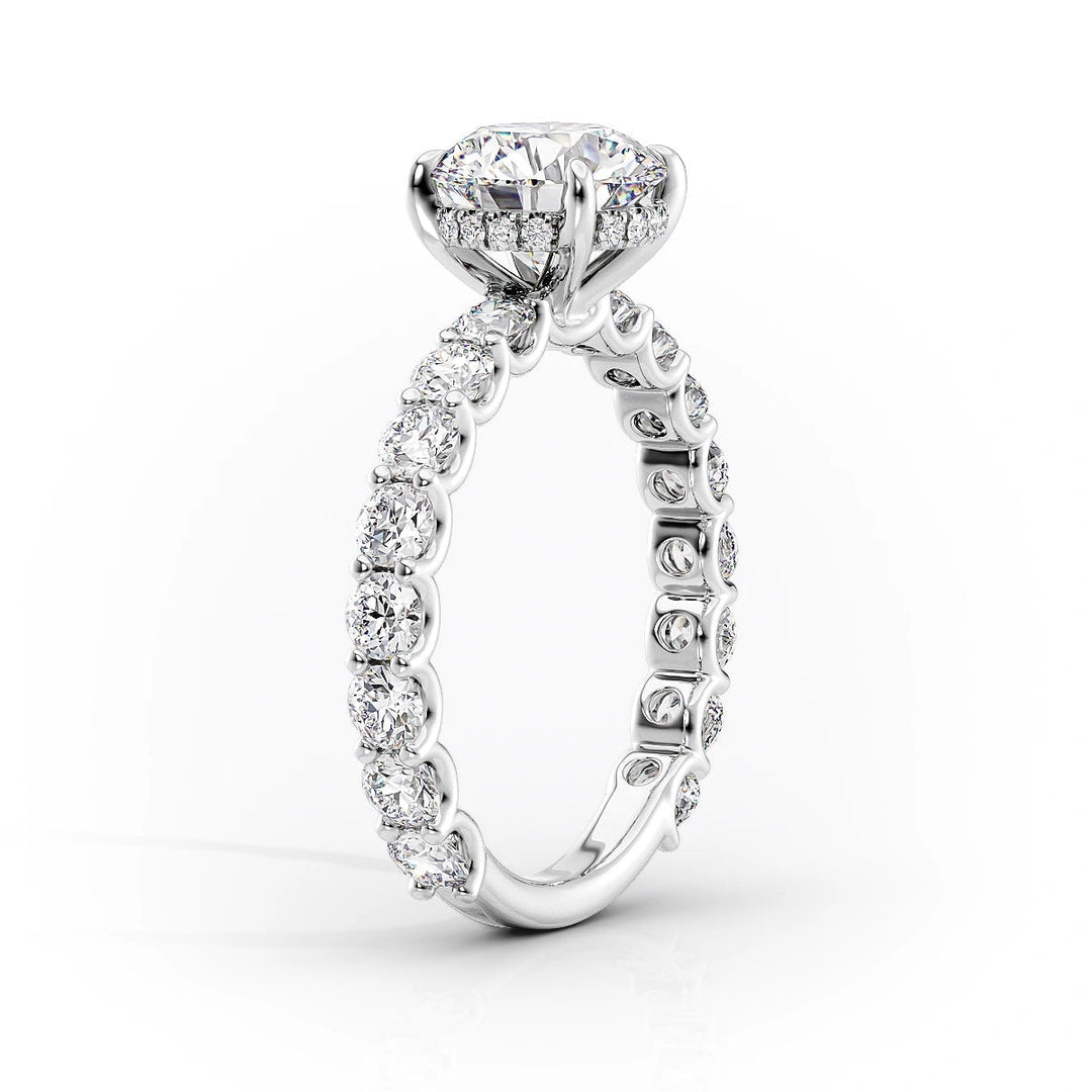 The Amora Set With Marquise Side Stone Moissanite#material_14k-white