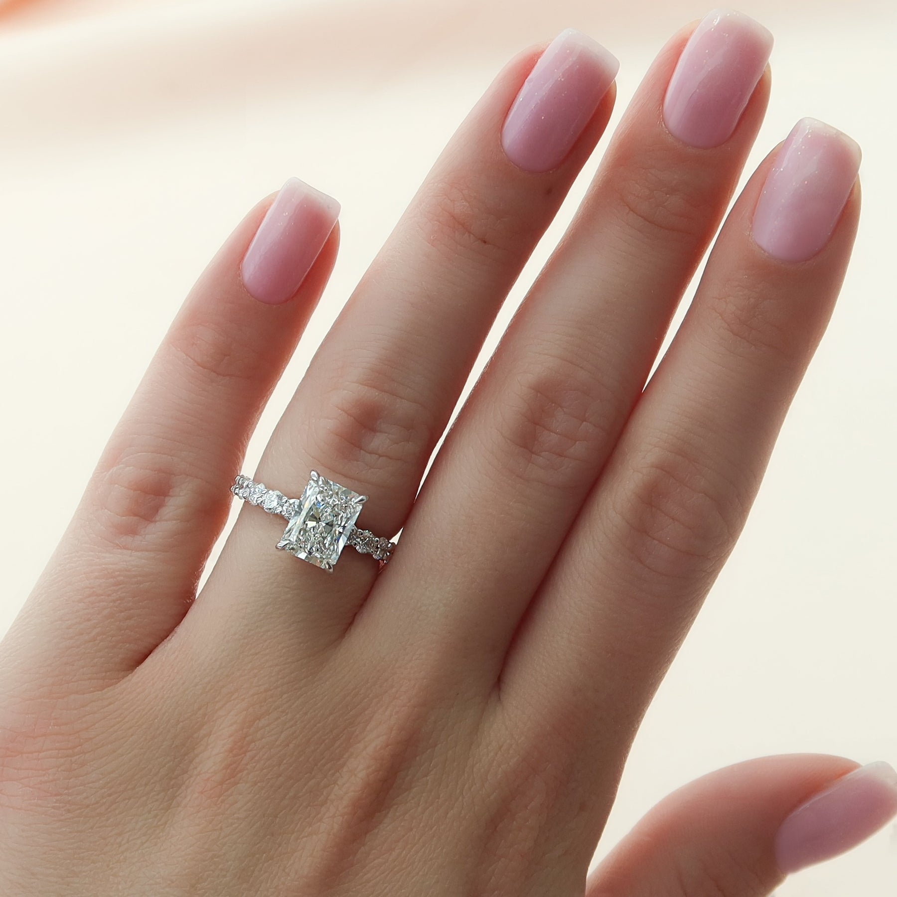 Radiant Side Radiant Side Stone Hidden Halo Engagement Rings – L'Amour Brilliance
