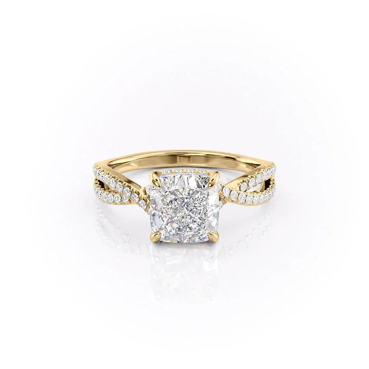 The Anastasia Set With Cushion Pave Moissanite#material_14k-gold