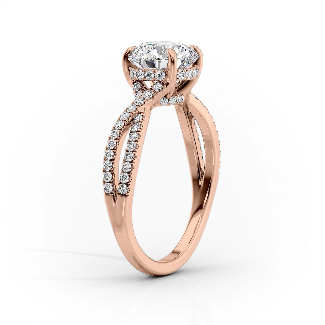 The Anastasia Set With Cushion Pave Lab Diamond 1.5 Carat 14K Rose#material_14k-rose