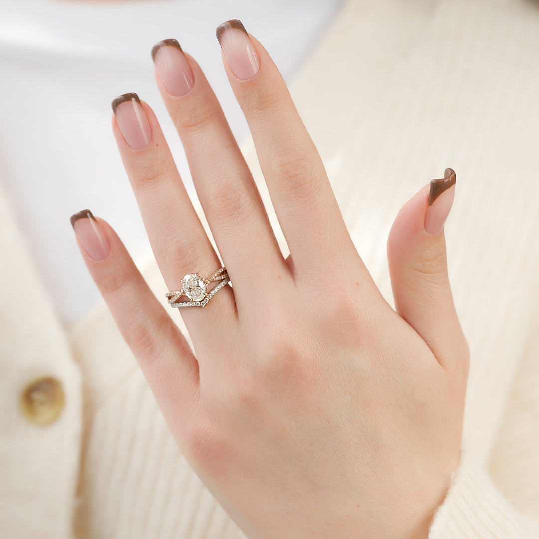 The Anastasia Oval Lab Diamond Moissanite Engagement Ring
