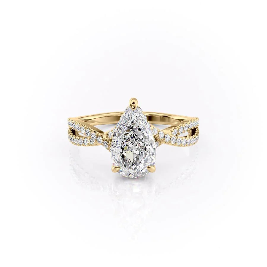 The Anastasia Set With Pear Pave Lab Diamond 1 Carat 14K Gold#material_14k-gold