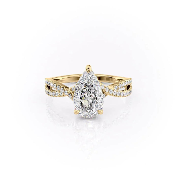 The Anastasia Set With Pear Pave Lab Diamond 1 Carat 14K Gold#material_14k-gold