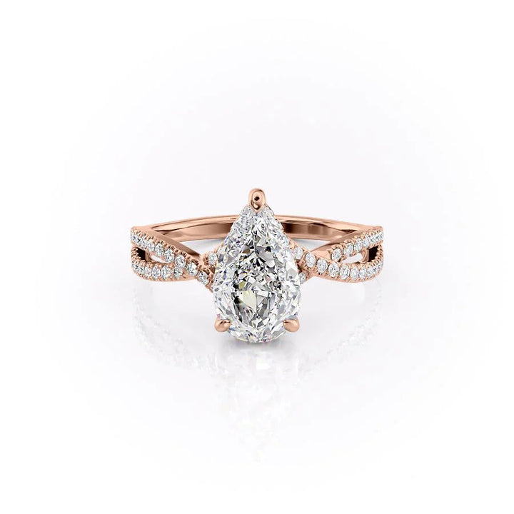 The Anastasia Set With Pear Pave Lab Diamond 1 Carat 14K Rose#material_14k-rose